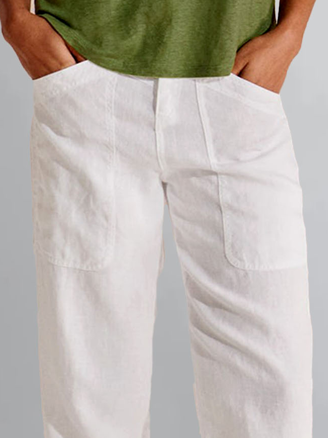 women's cotton linen casual Linen Cotton Loose Plain Pants