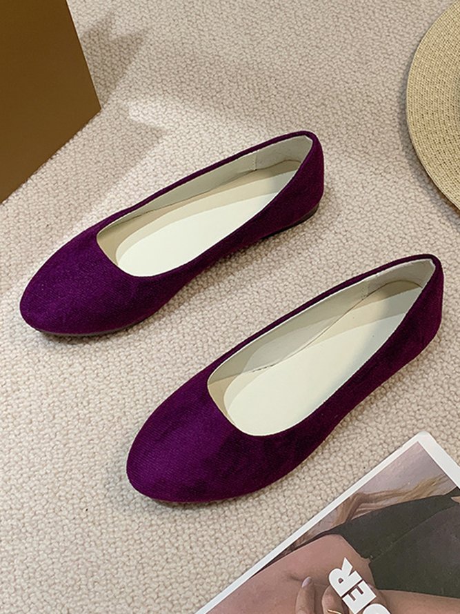 Multi-color Selection Velvet Simple Flat Shoes
