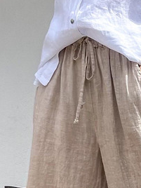 women's linen boutique Linen Loose Plain Cotton Pants