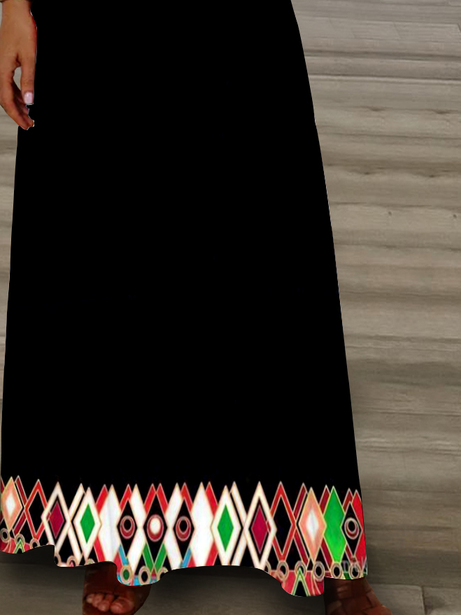 Women's Maxi Dress Ethnic Dress Casual V Neck Loose