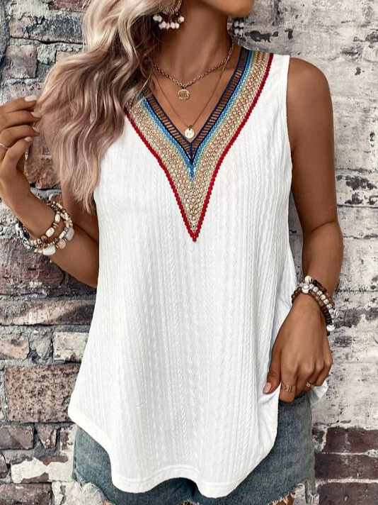 V Neck Casual Loose Tank Top