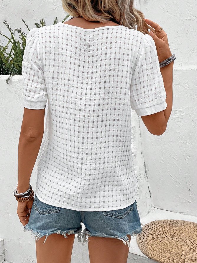 Casual Asymmetrical Plain Shirt
