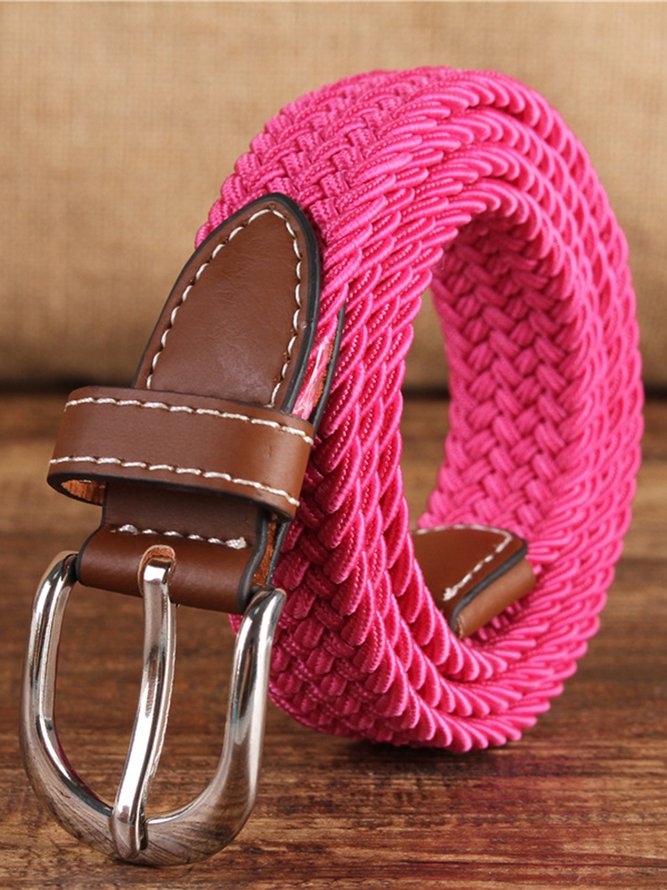Contrast Color Plain Color Variety Of Options Casual Braided Belt