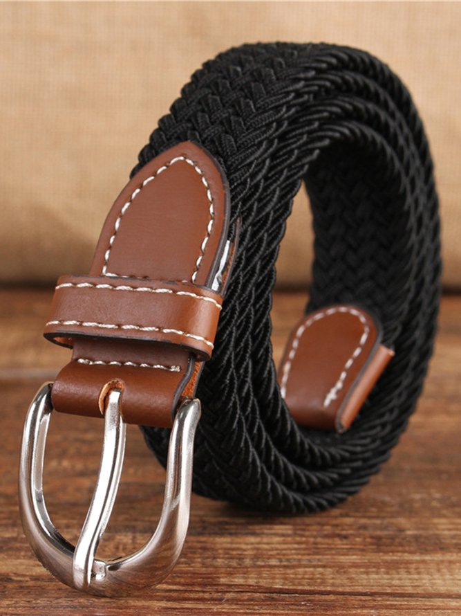 Contrast Color Plain Color Variety Of Options Casual Braided Belt