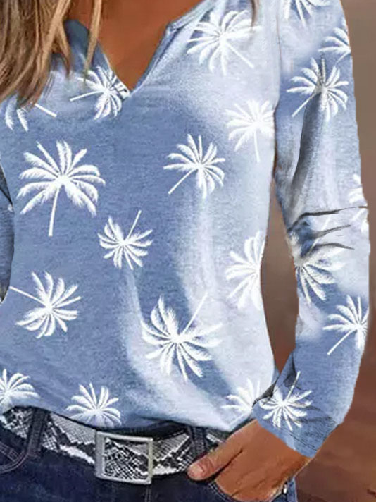Loose Casual Coconut Tree T-Shirt