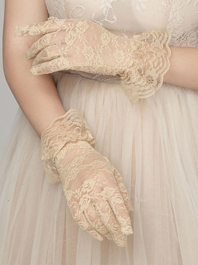 Bridal Wedding Date Party Halloween Lace Mesh Gloves