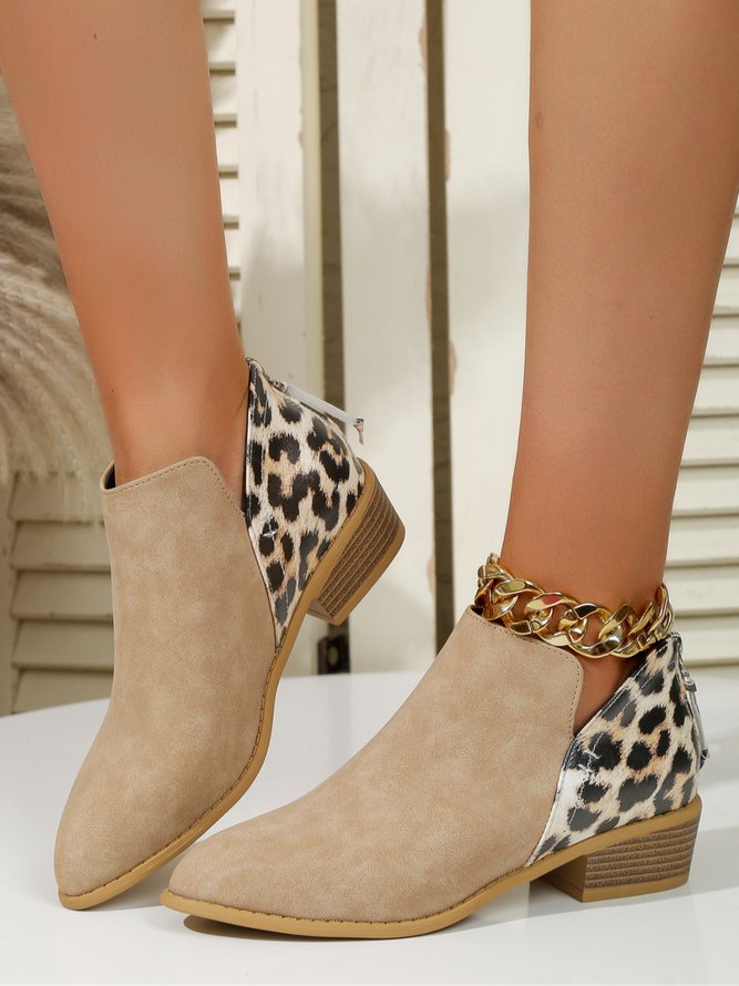 Women Leopard Panel Chelsea Boots