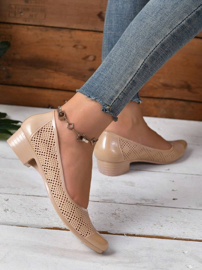 Waterproof Hollow Out Low Heel Hallow Shoes