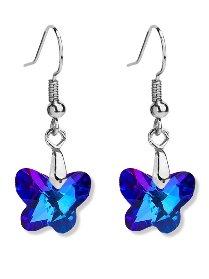 Butterfly Crystal Party Dangle Earrings