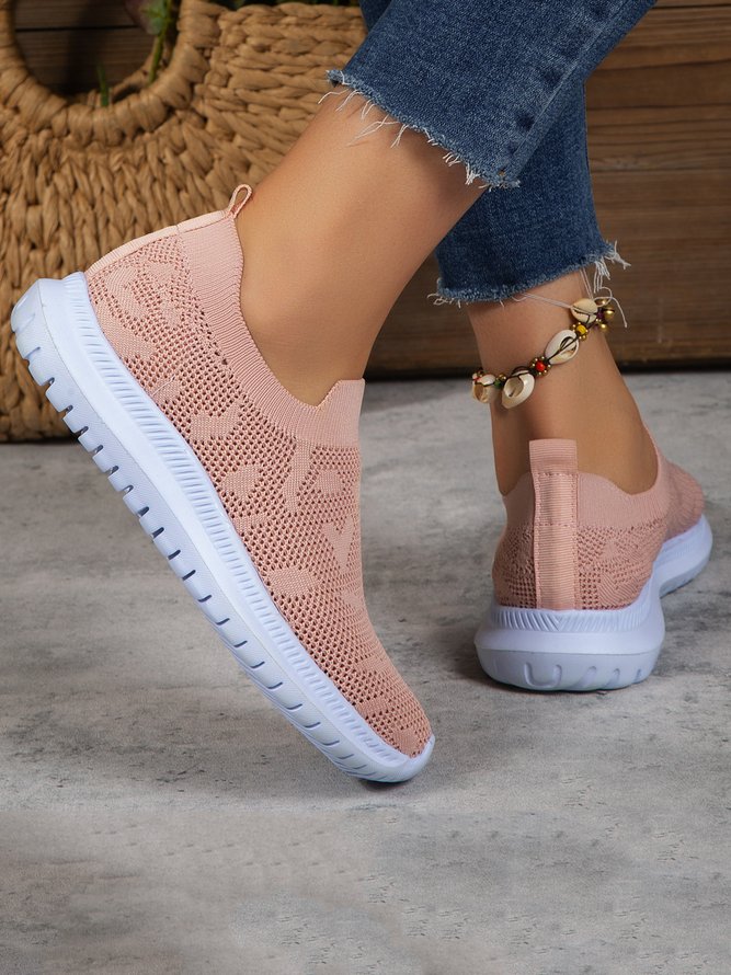 Breathable Hollow Out Non-Slip Flyknit Slip On Sneakers