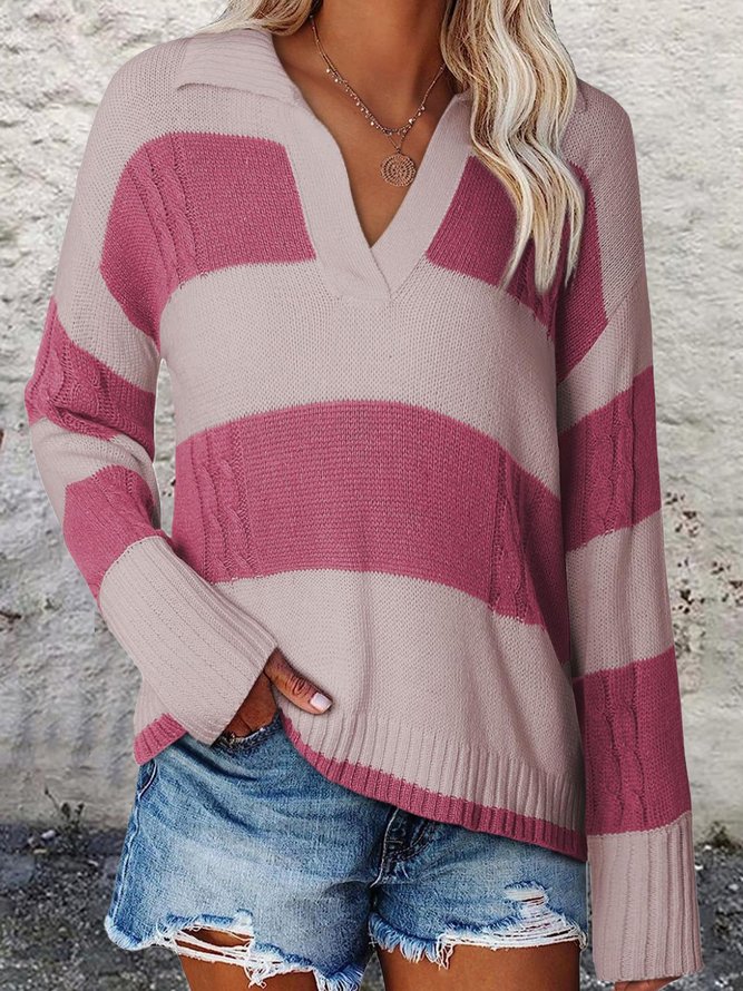 Loose V Neck Wool/Knitting Casual Sweater