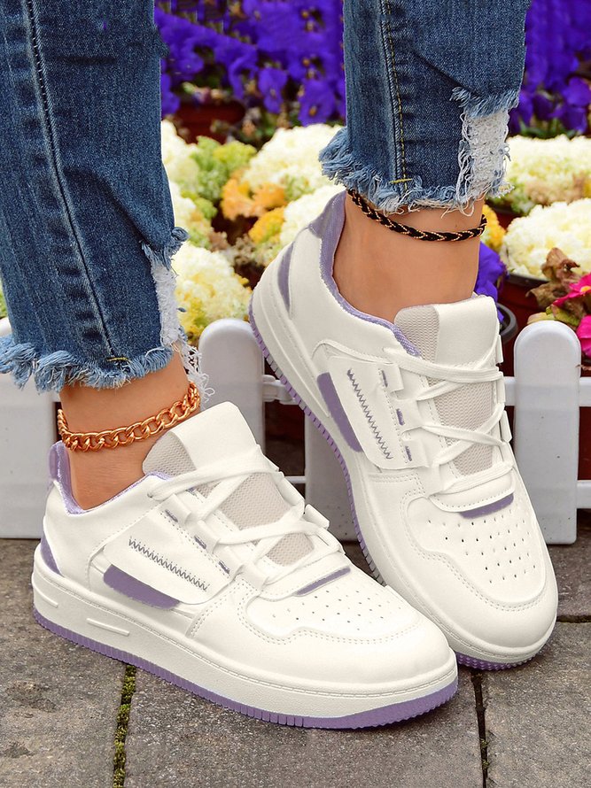 Women's Minimalist Casual Hollow out Lace-Up Skate Shoes