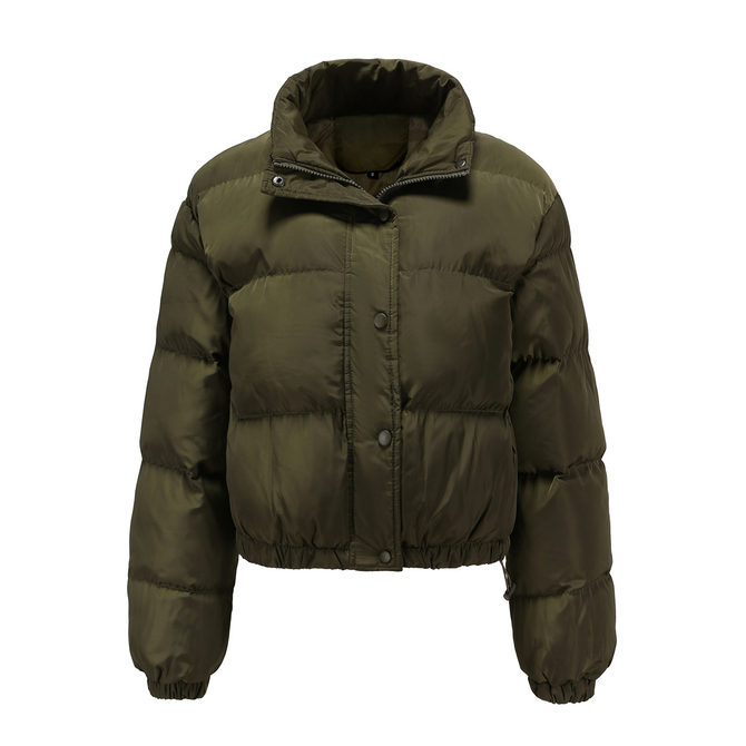 Others Plain Fluff/Granular Fleece Fabric Casual Padded Jacket