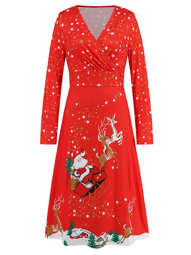 Christmas Casual Dress With No