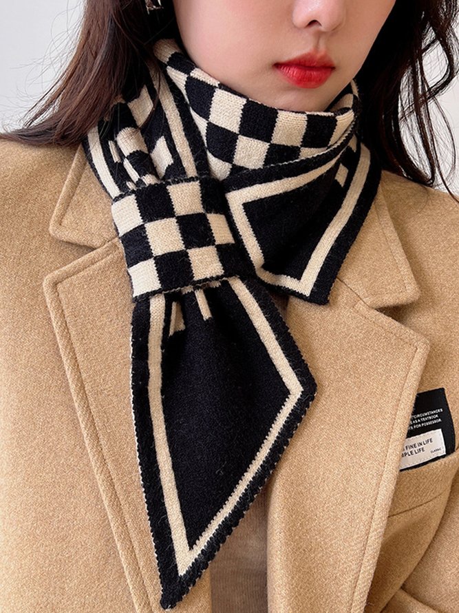Women Geometric All Season Elegant Daily Warmth Cotton-Blend Neck Gaiter Regular Scarf-image-16167491