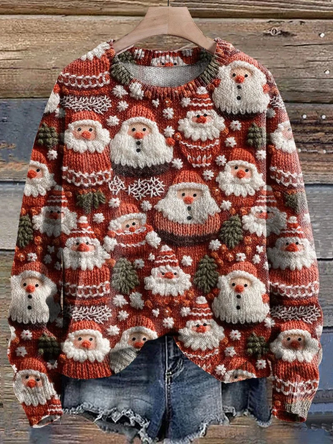 Casual Loose Glitter Santa Claus Sweater