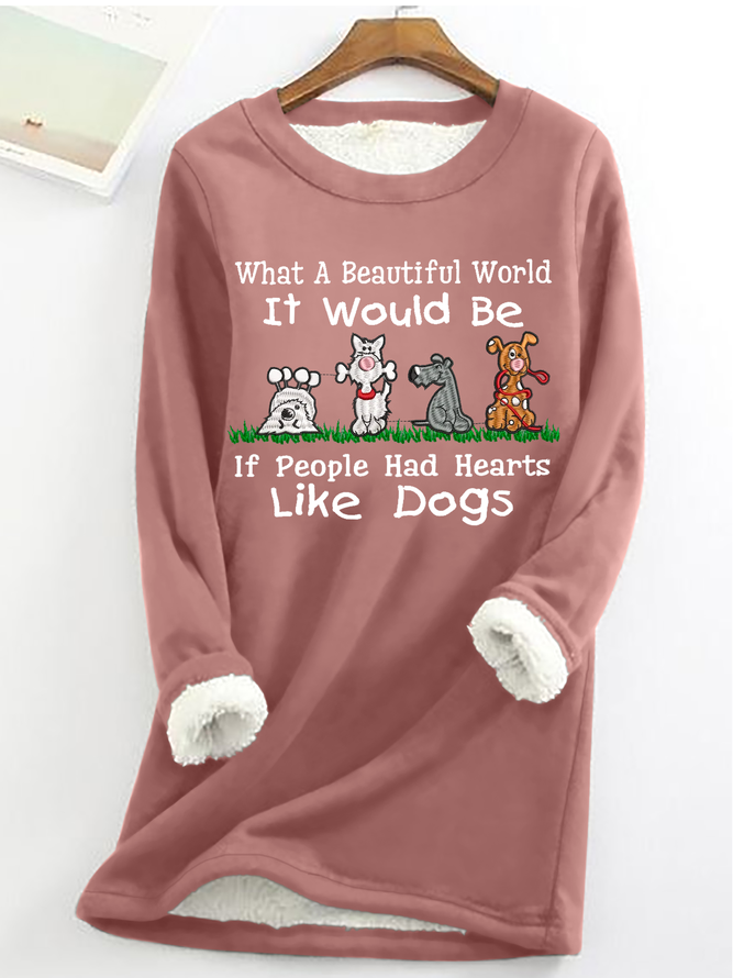 Women's Love Dogs Fleece Casual Sweatshirt