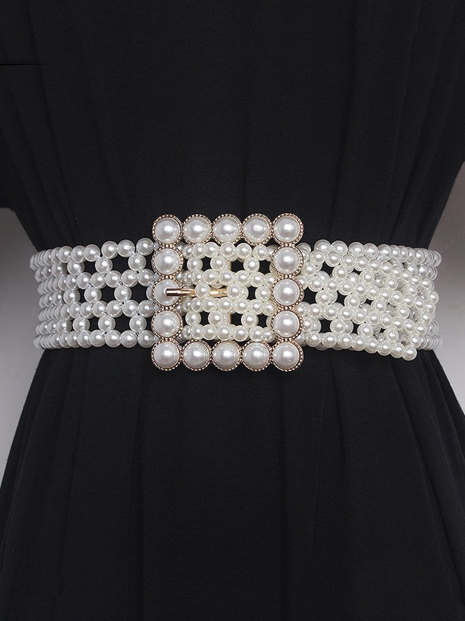 Women Geometric All Season Elegant Daily Braided Metal Belts-image-16167487