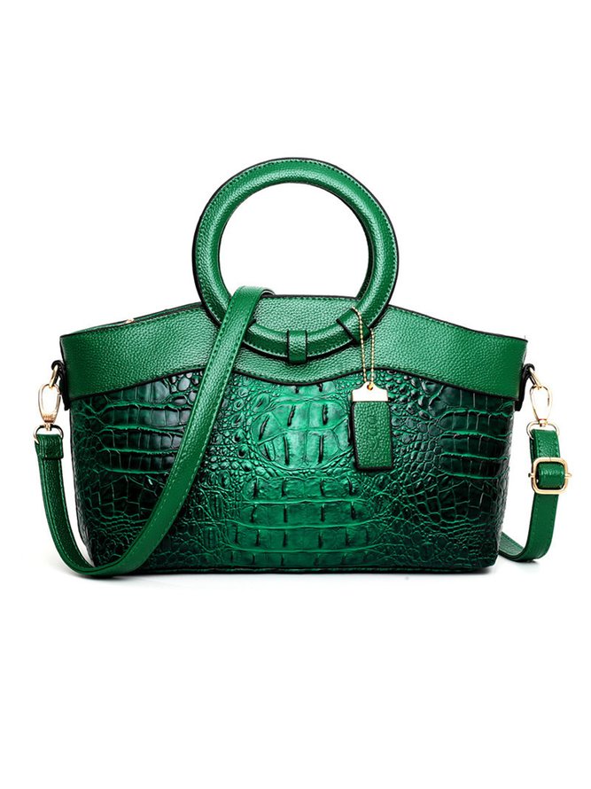 Women Vintage Christmas All Season Embossed Polyester Zipper Commuting PU Hot List Shoulder Bags-image-16167494