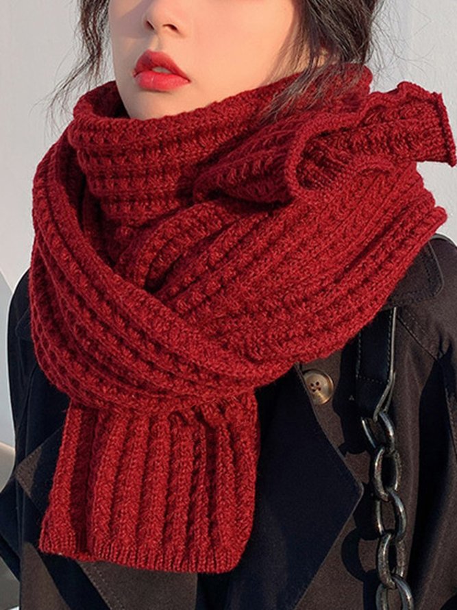 Women Casual Plain All Season Polyester Heavyweight Daily Christmas Warmth Scarf Scarf-image-15997169