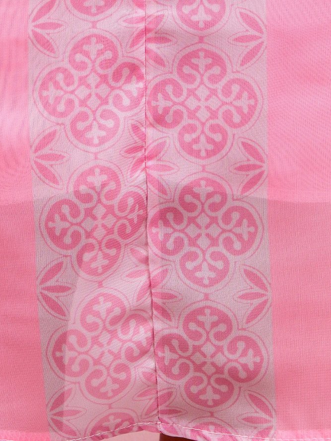 Casual Shift Geometric 3/4 Sleeve Causal Weaving Dress