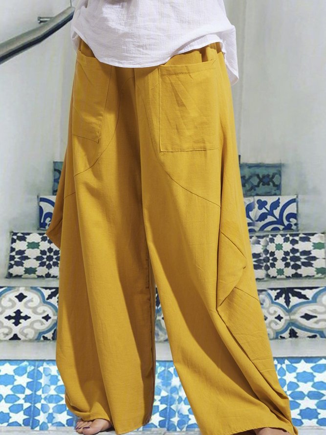 Women Loose Solid  Casual  Pants Baggy trousers