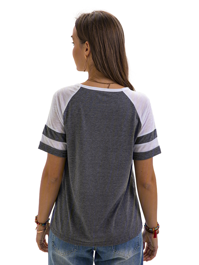 Crew Neck Casual Short Sleeve Printed T-Shirts