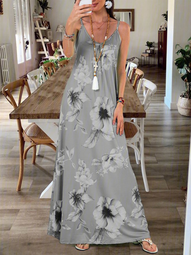 Floral Casual Shift Sleeveless Dress