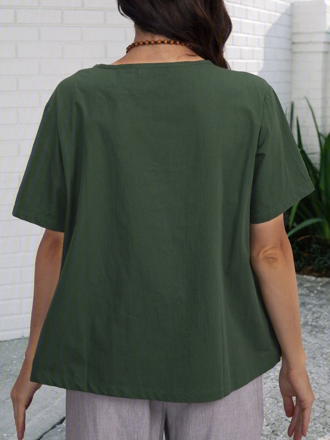 Floral Cotton-Blend Short Sleeve T-shirt