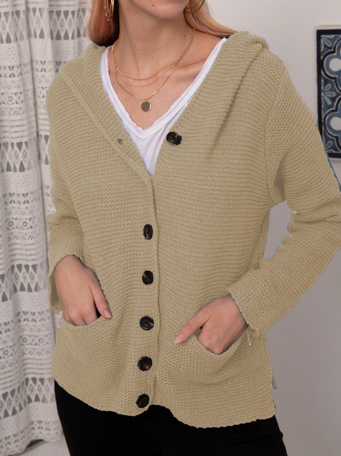 Women Coats Hooded Long Sleeve Knitted Cardigan Sweater coat