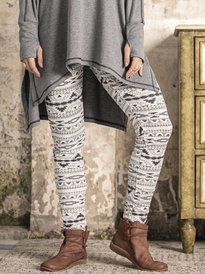 knitted Abstract Pants Leggings