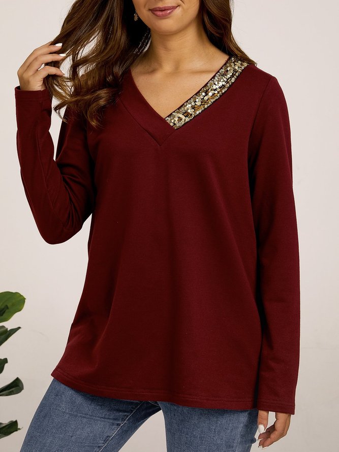 Wine Red Knitted T-shirt