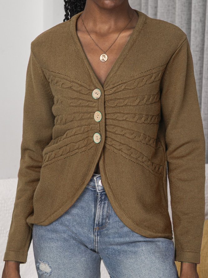 Knitted Long Sleeve Cardigans Sweater coat