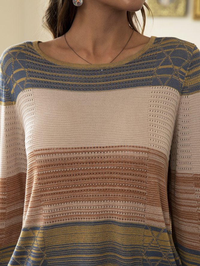 Vintage Stripes Cotton-Blend Shift Sweater