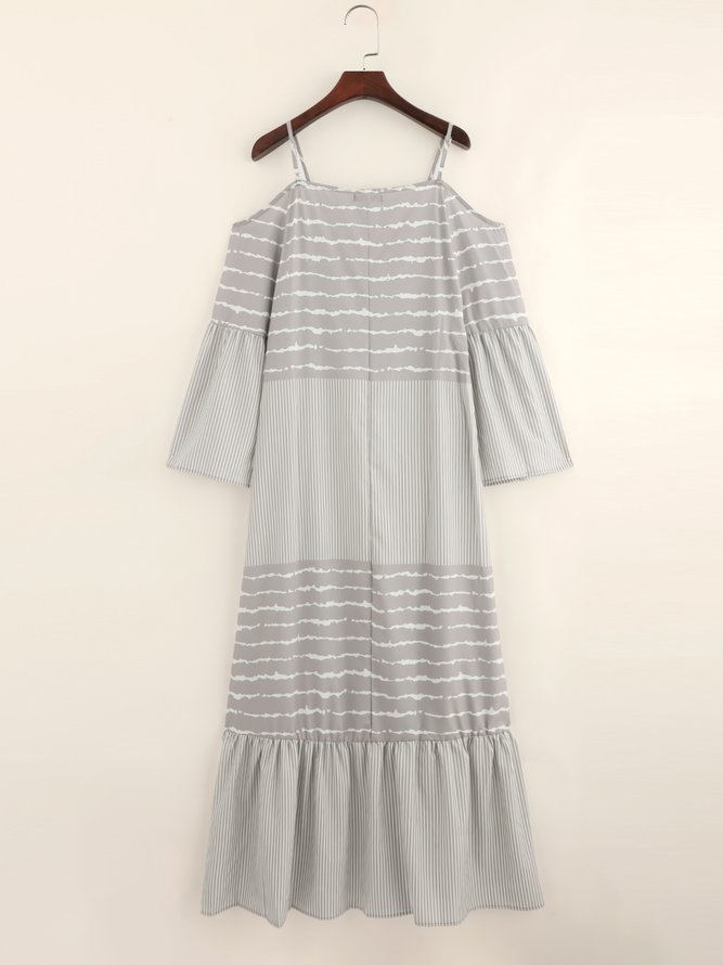 Shift Geometric Casual Off Shoulder Weaving Dress