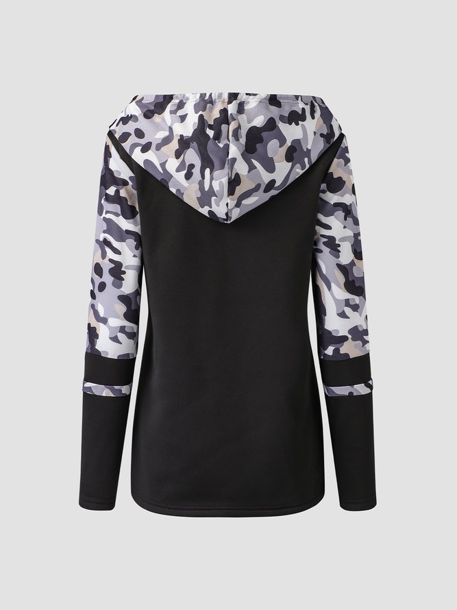 Long sleeve V-neck geometric stripe stitched leopard knit top women's sweater
