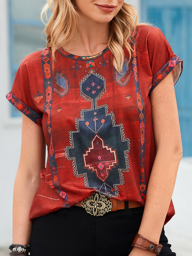 Loosen Tribal West Styles/Cows Shirt & Top