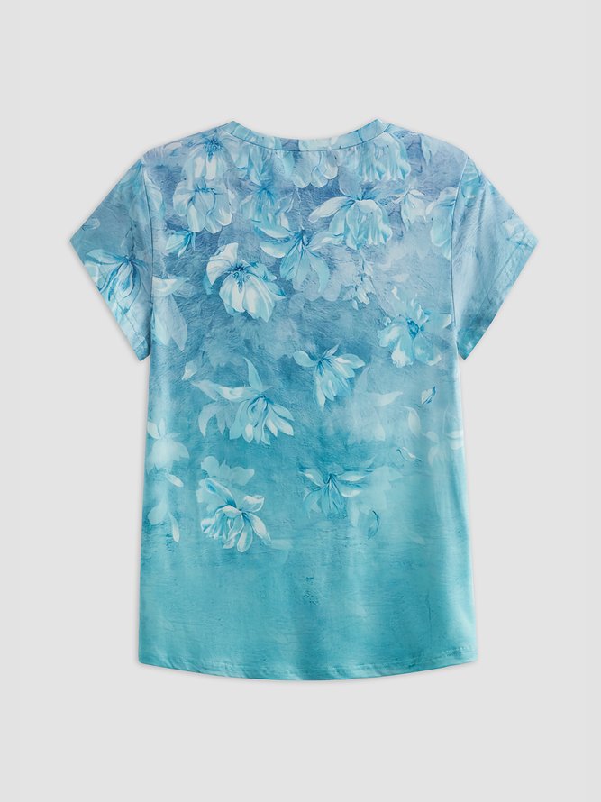 Floral print holiday blouse T-shirt