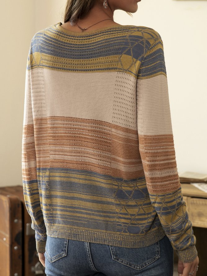 Vintage Stripes Cotton-Blend Shift Sweater