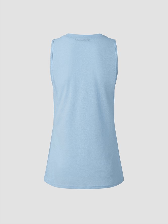 Women Solid Shift Casual Sleeveless Shirts & Tops