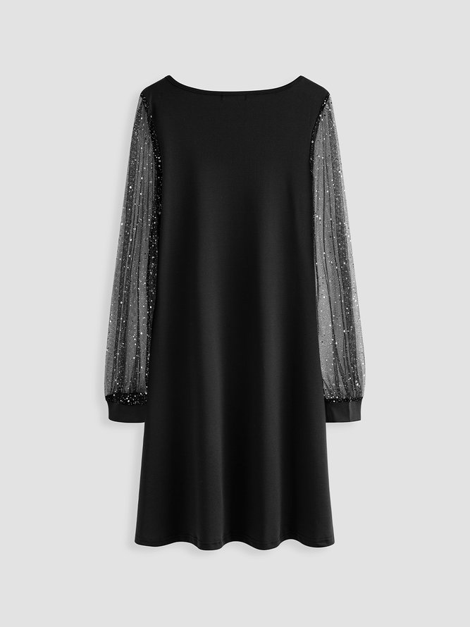 Loosen Guipure See-through Look Party Knitting Dress