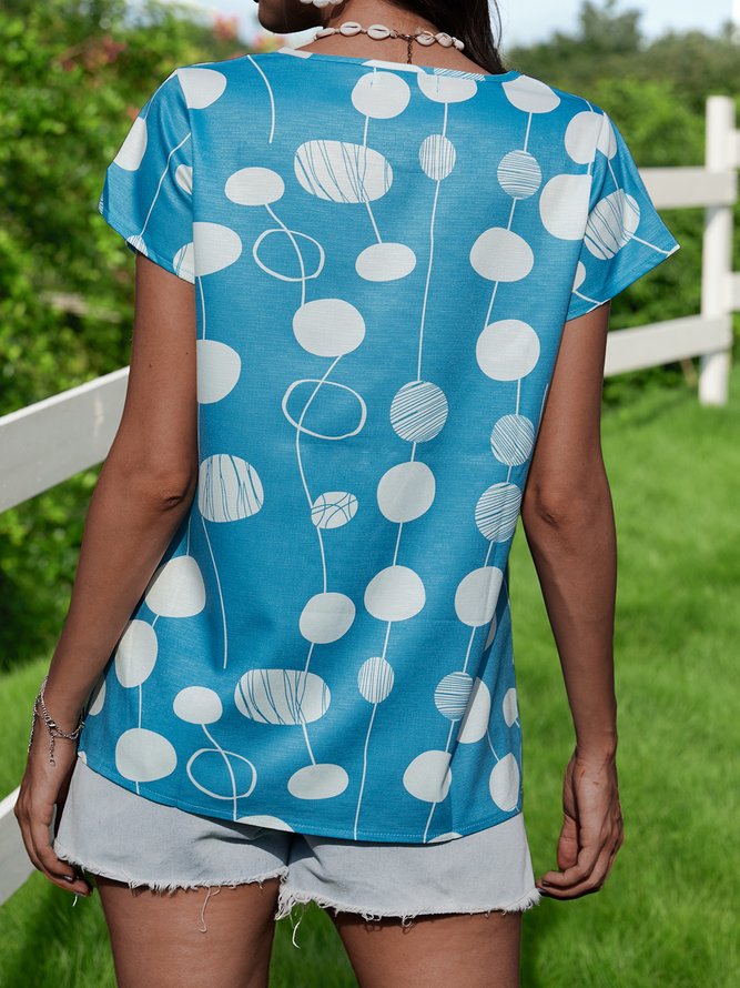Batwing Polka Dots Cotton T-Shirts