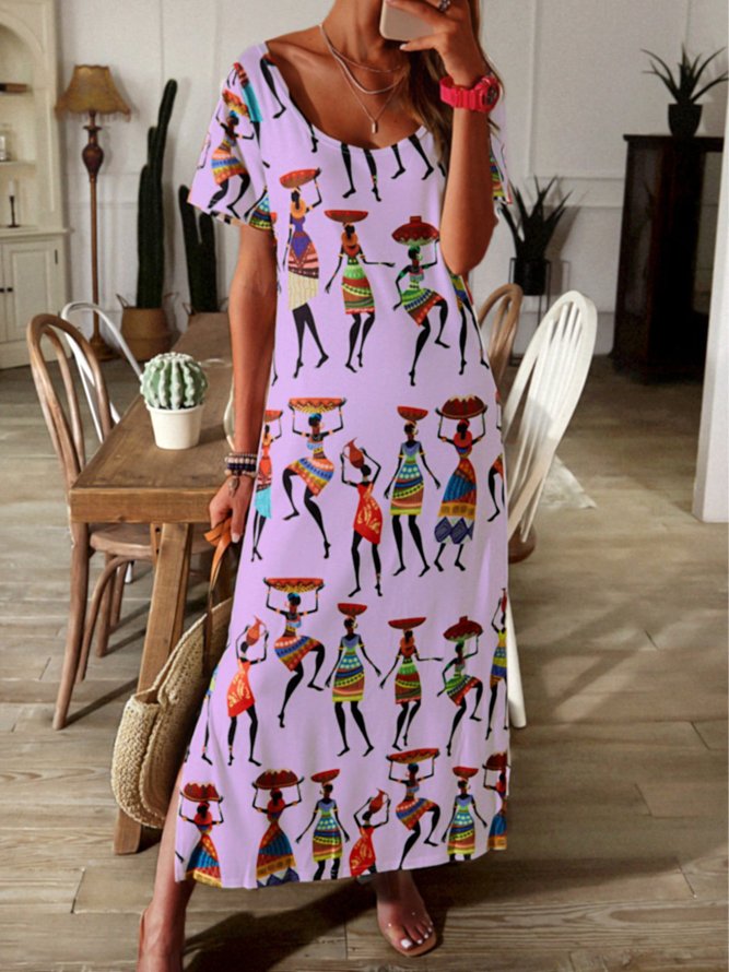 Short Sleeve Casual Knitting Dress