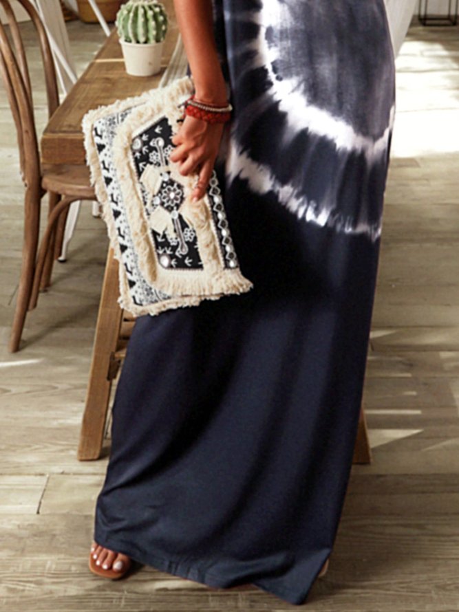 Ombre Tie-Dye Short Sleeve Knitting Dress