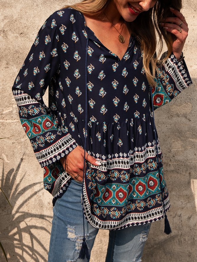 Fringed Tribal Casual Top