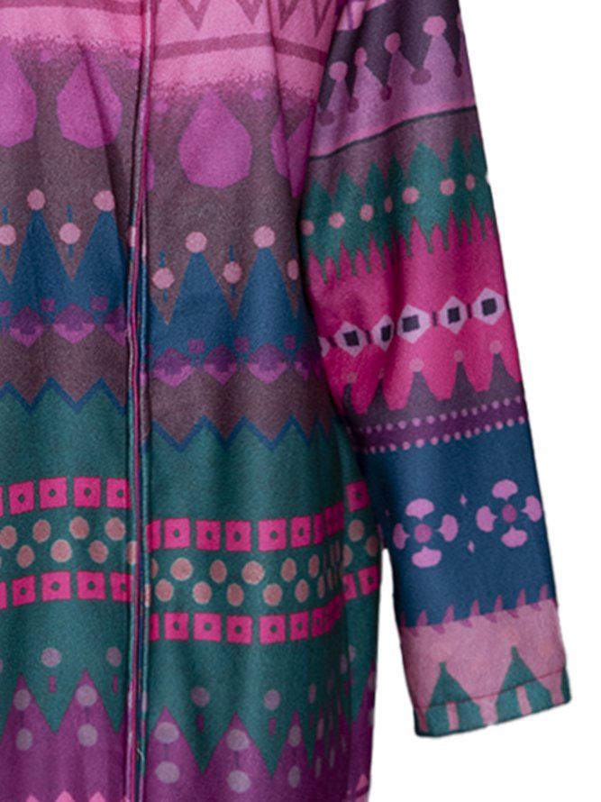 Tribal Women Knitted Cardigans With Hoodie