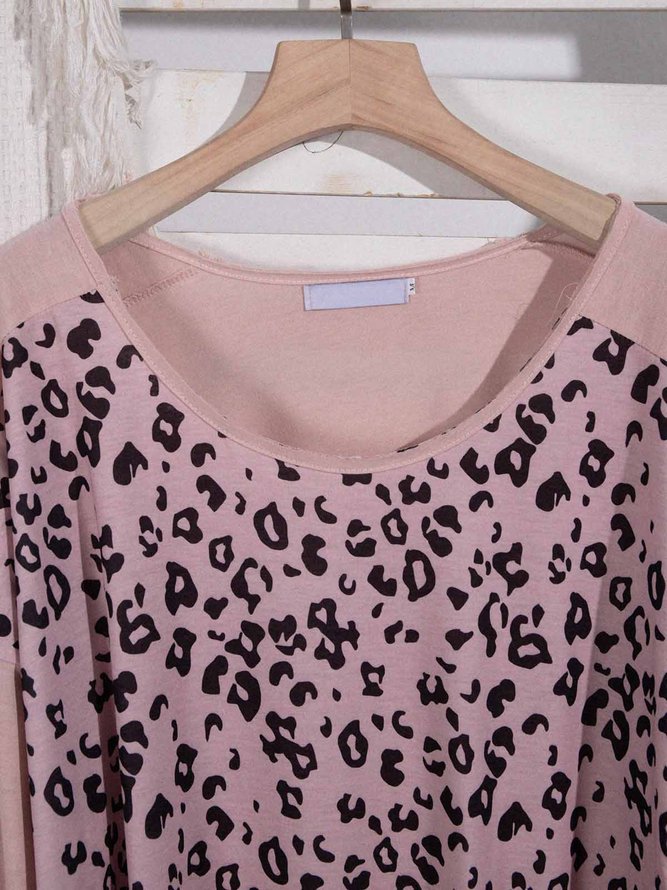 Leopard Casual Long Sleeve Tops