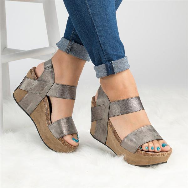 double band slip on sandals