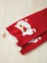 Christmas Red Cotton Old Man Snowman Elk Pattern Socks Holiday Party Accessories