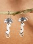 3D Vintage Cat Dangle Earrings Ethnic Everyday Jewelry Old